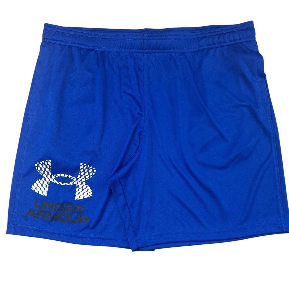 Under Armour Youth Athletic Shorts Blue Loose Fit Size YXL Polyester Activewear